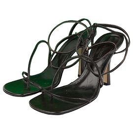 Bottega Veneta Talon de sandale à lanières Taille Marron