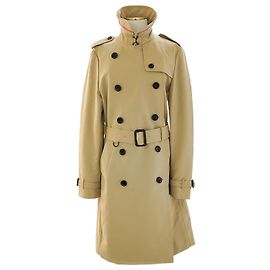 Burberry Women's Check Trench Long Coat Harbourne Long Honey Brown