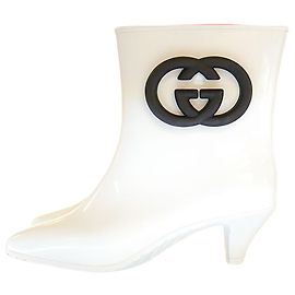 Gucci Women’s Rain Ankle Boots Rubber White White