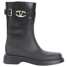 Valentino Botas com logotipo ousado HEX Preto