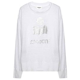 Isabel Marant Leinen Langarm-T-Shirt Weiß