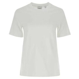Burberry Camiseta de algodón con bordado de hoja de roble Blanco