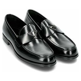 Prada Triangle Logo Loafers Black