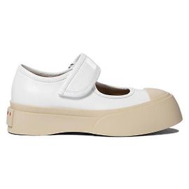 Marni Baskets en cuir Napa Mary Jane Blanc