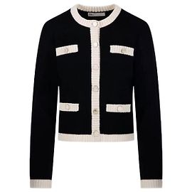 Tory Burch Chunky-Wollbesatz-Cardigan Schwarz