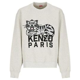 Kenzo Bestickter Happy Tiger Sweatshirt Weiß