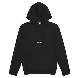 Saint Laurent Moletom com capuz com logo impresso Preto