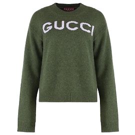 Gucci Maille en laine intarsia Vert