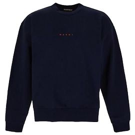 Marni Mini Logo Cotton Sweatshirt Blue