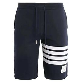 Thom Browne Pantalones cortos de sudadera Loopback a rayas Azul