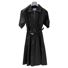 Prada Midikleid aus Nylon Schwarz