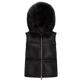 Moncler Metallic Corduroy Vest Padding Black