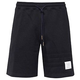 Thom Browne Pantalones cortos de seersucker de algodón a rayas Loopback Azul