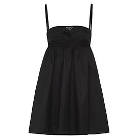 Prada Robe Mini en Nylon Recyclé à Double Poche Noir