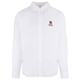 Kenzo Camicia Oxford con ricamo floreale Bianco