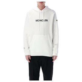 Moncler Moletom com capuz com logotipo de desenho animado Branco