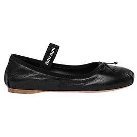 Miu Miu Chaussures Ballerines en Cuir Noir