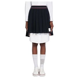 Thom Browne University Stripe Pleated Mini Skirt Blue