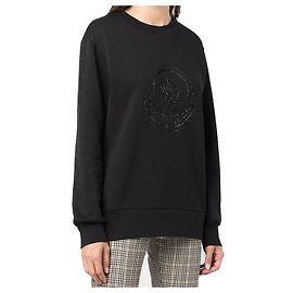 Moletom de manga longa com patch logo Moncler Preto