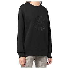 Langarm-Sweatshirt mit Moncler-Logo-Patch Schwarz