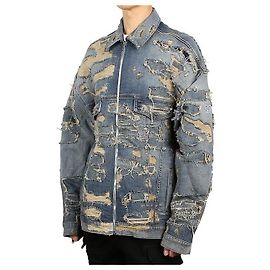 Givenchy Veste Bomber Oversize en Denim Bleu Clair Bleu