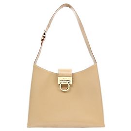 Salvatore Ferragamo Borsa Trifolio Beige Marrone