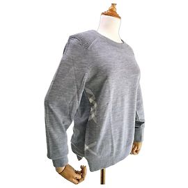 Burberry Meigan Wollkarierter Damenstrickpullover MITTELGRAU Braun