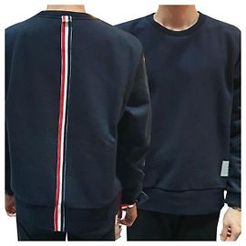 Thom Browne Loopback Center Stripe Sweatshirt Navy Blue