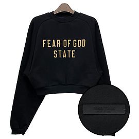 Fear of God Felpa cropped con logo Essential Women Nero