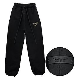 Fear of God Essential Women's Logo Fleece Banding Track Pants Black