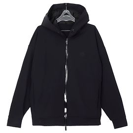 Moncler Felpa con cappuccio e zip con patch Taglia Nero