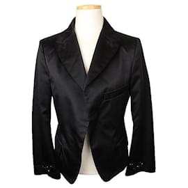 Jil Sander Black Silk Beaded Short Jacket Black