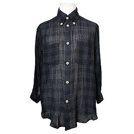 Camicia da uomo a quadri neri Armani Collegioni Nero