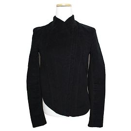 Helmut Lang Black Velvet Zip Jacket Black
