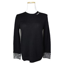 Zadig & Voltaire Zadig Voltaire Black Wool Cashmere Sequin Knit Top Black