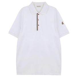 Moncler Patch Three Stripes Polo T-Shirt White