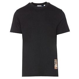 Burberry Camiseta de algodón de manga corta Check Label Negro