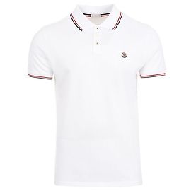 Camiseta de piqué de algodón con ribete multicolor Moncler Multicolor