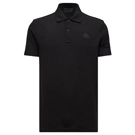 Moncler Camisa Polo de Piqué de Algodón Negro