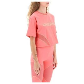 Fendi Logo-Print Crop T-Shirt Pink