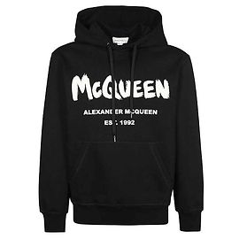 Alexander Mcqueen Graffiti Kapuzenpullover Schwarz