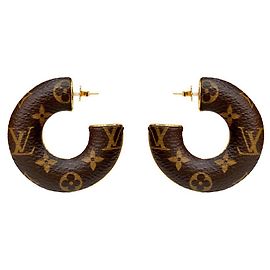 Louis Vuitton Orecchini a cerchio con monogramma Marrone