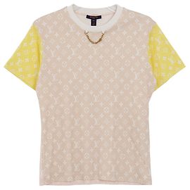 Louis Vuitton Pastellfarbene Kurzarm-T-Shirt mit Monogramm Größe XS Pink