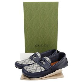 Gucci Mocassini da guida intrecciati Taglia Blu