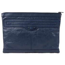 Balenciaga Classic Clip Clutch Blue