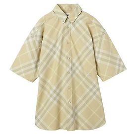 Burberry Camisa de algodón a cuadros Roja