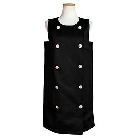 Louis Vuitton Double Breasted Satin Dress Black