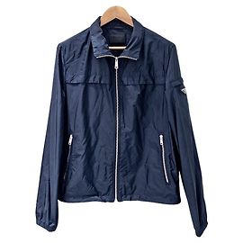 Prada Nylonjacke Marineblau Blau