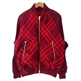 Burberry Reversible Karomuster Bomberjacke Rot