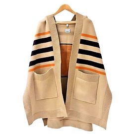 Burberry Capa com capuz e logo Marrom